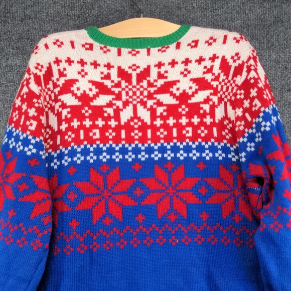 Holiday Time Men's Santa Christmas Sweater Multicolor XL 46-48 Fair Isle - Picture 7 of 14